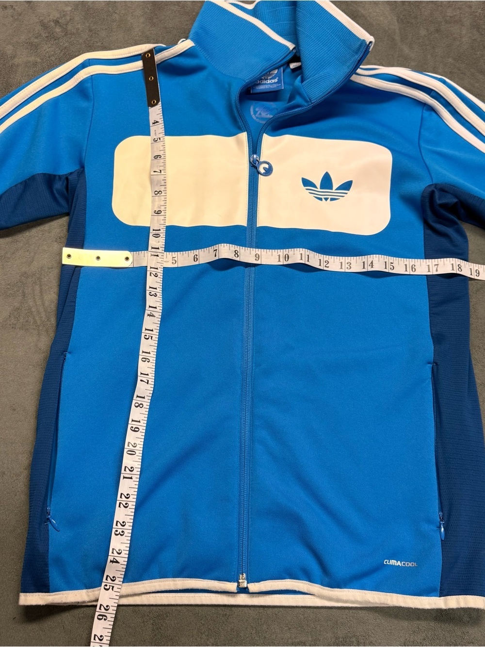 adidas Y2K Blue warm up jacket (2011) with White Trim - Picture 8 of 14